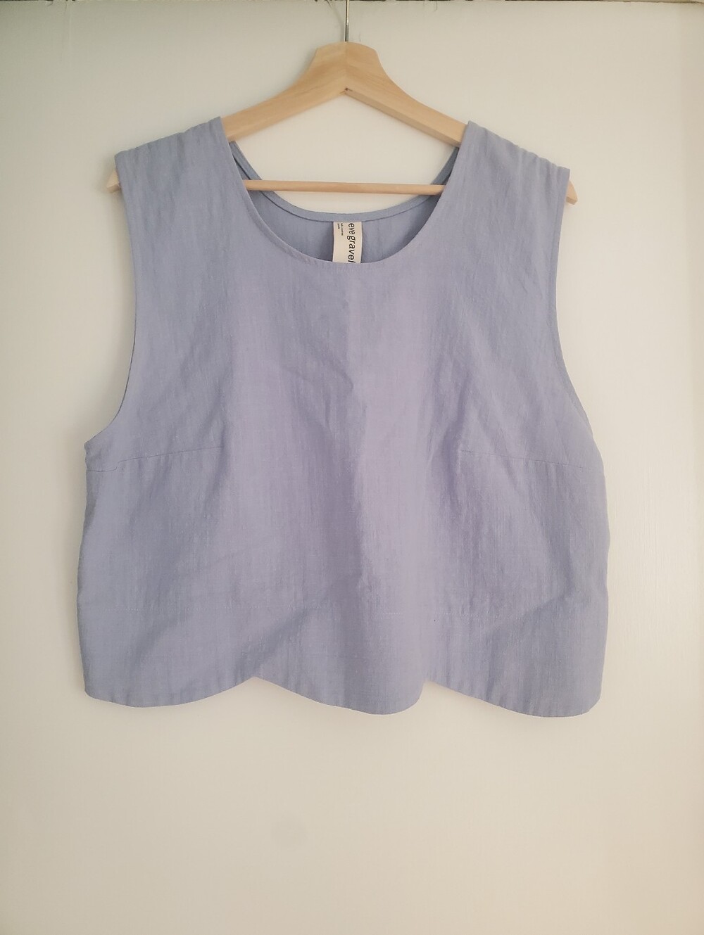 Eve Gravel blue cotton tank top